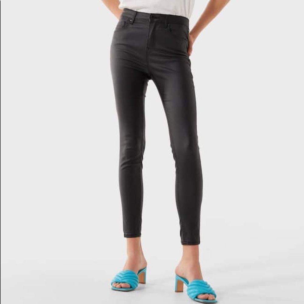 Stradivarius Black Pleather Jeans